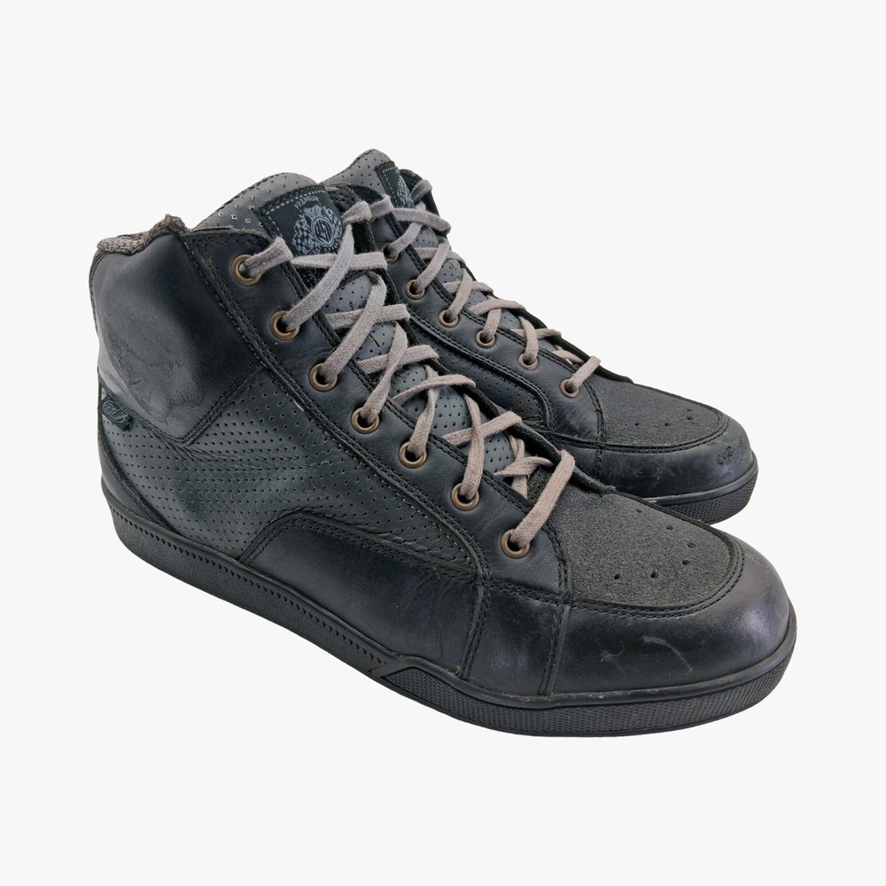 RSD Shoes Mens Size 11 Black Leather High Top Motorcycle Sneakers Fresno-II